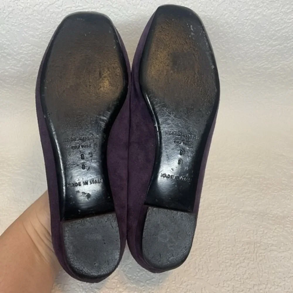 Kate Spade Purple Low Block Heel Rhineston‎ Ballerina Flats Women 9B Italy